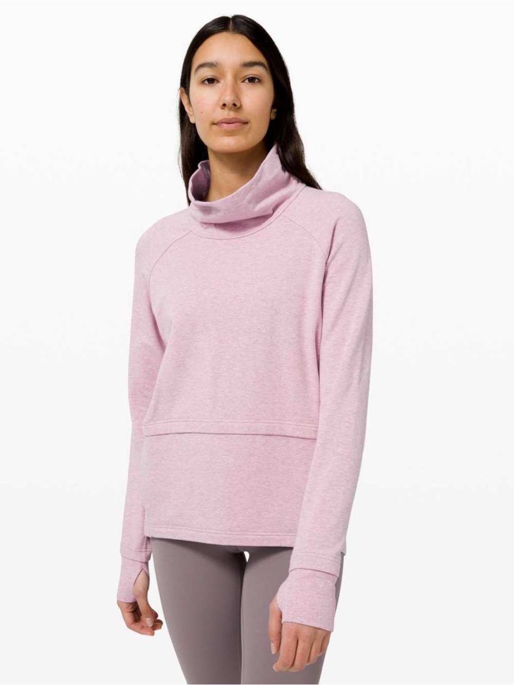 💕Lululemon Find Your Unwind Pullover Heathered Pink Taupe Size 4 W3DBSS